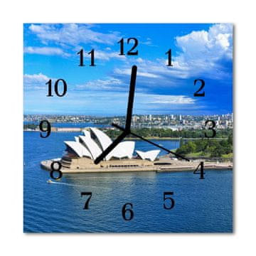 tulup.si Steklena kvadratna ura Sidney opera 30x30 cm Črne kazalke