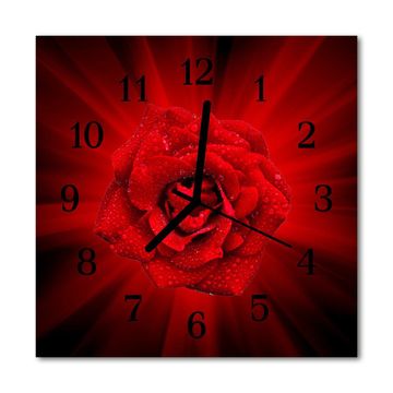 tulup.si Steklena kvadratna ura Rose 30x30 cm Črne kazalke
