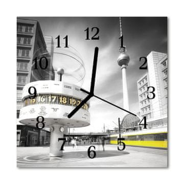 tulup.si Steklena kvadratna ura Berlin 30x30 cm Črne kazalke