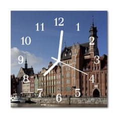 tulup.si Steklena kvadratna ura Mesto gdansk 30x30 cm