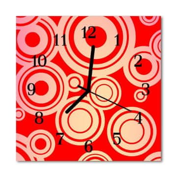 tulup.si Steklena kvadratna ura Rdeči krogi 30x30 cm Črne kazalke