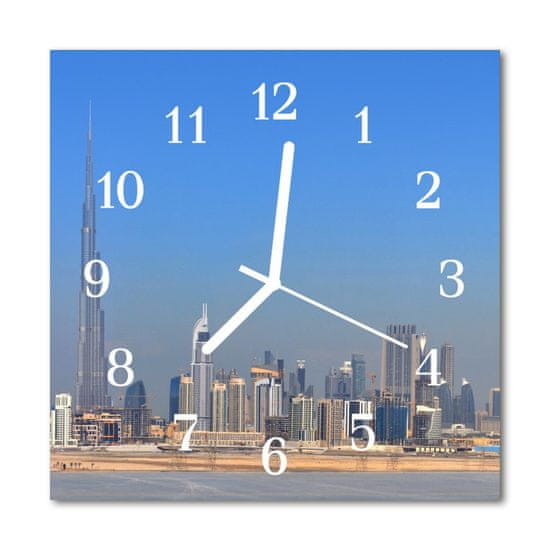 tulup.si Steklena kvadratna ura Mesto dubai 30x30 cm