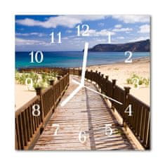 tulup.si Steklena kvadratna ura Plaža morje 30x30 cm