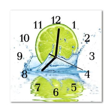 tulup.si Steklena kvadratna ura Voda limes 30x30 cm Črne kazalke