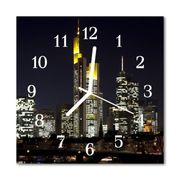 tulup.si Steklena kvadratna ura Mestne stavbe 30x30 cm