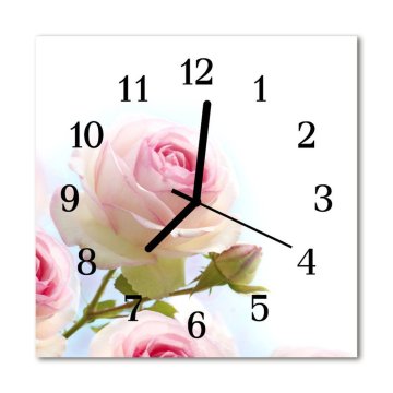 tulup.si Steklena kvadratna ura Rose 30x30 cm Črne kazalke