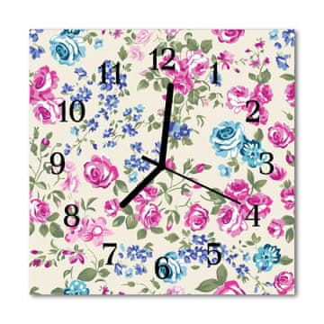 tulup.si Steklena kvadratna ura Roses 30x30 cm Črne kazalke