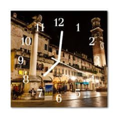 tulup.si Steklena kvadratna ura Nočno mesto 30x30 cm