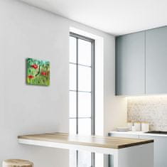tulup.si Steklena kvadratna ura Maki 30x30 cm Črne kazalke