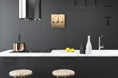 tulup.si Steklena kvadratna ura Vodni kamen 30x30 cm Črne kazalke