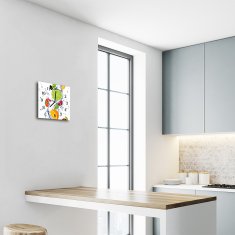 tulup.si Steklena kvadratna ura Limonin sadje 30x30 cm Črne kazalke