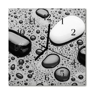 tulup.si Steklena kvadratna ura Stones 30x30 cm Črne kazalke