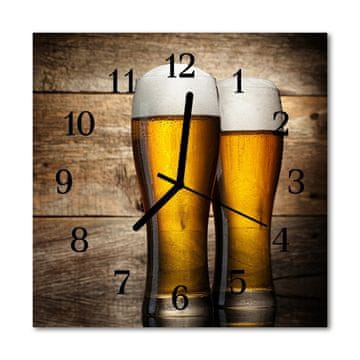 tulup.si Steklena kvadratna ura Pivo 30x30 cm Črne kazalke