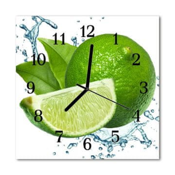 tulup.si Steklena kvadratna ura Lime 30x30 cm Črne kazalke