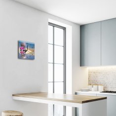 tulup.si Steklena kvadratna ura Vodni kamen 30x30 cm Črne kazalke