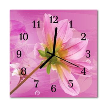 tulup.si Steklena kvadratna ura Flower 30x30 cm Črne kazalke