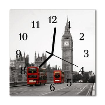 tulup.si Steklena kvadratna ura London 30x30 cm Črne kazalke