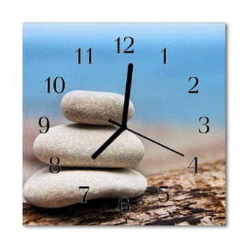 tulup.si Steklena kvadratna ura Stones 30x30 cm Črne kazalke