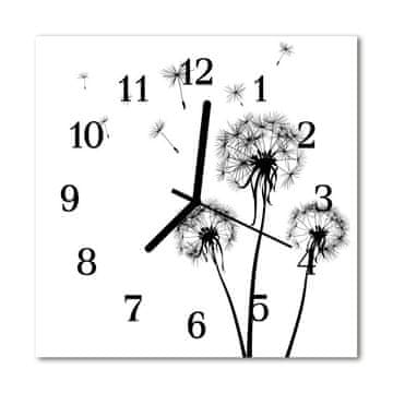 tulup.si Steklena kvadratna ura Dandelion 30x30 cm Črne kazalke