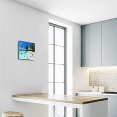 tulup.si Steklena kvadratna ura Plaža 30x30 cm Črne kazalke