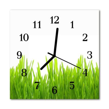 tulup.si Steklena kvadratna ura Grass 30x30 cm Črne kazalke