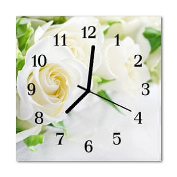 tulup.si Steklena kvadratna ura Roses 30x30 cm Črne kazalke
