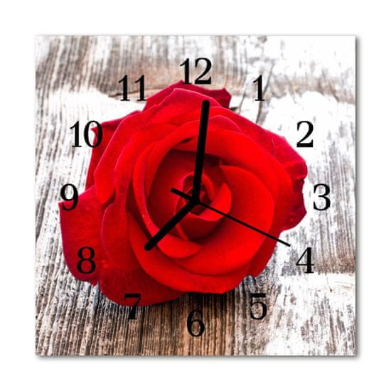 tulup.si Steklena kvadratna ura Rose 30x30 cm Črne kazalke