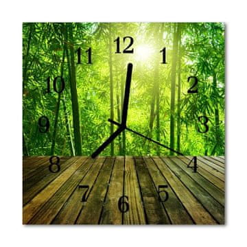 tulup.si Steklena kvadratna ura Bamboo 30x30 cm Črne kazalke
