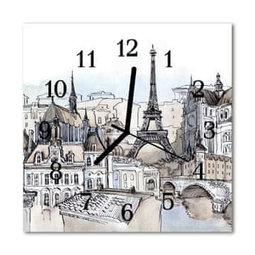 tulup.si Steklena kvadratna ura Spomeniki 30x30 cm Črne kazalke