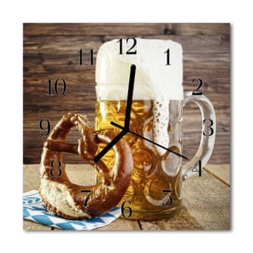 tulup.si Steklena kvadratna ura Pivo presta 30x30 cm Črne kazalke