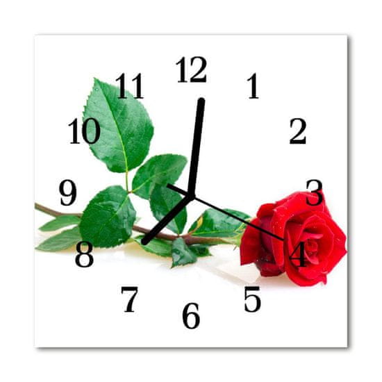 tulup.si Steklena kvadratna ura Rose 30x30 cm Črne kazalke