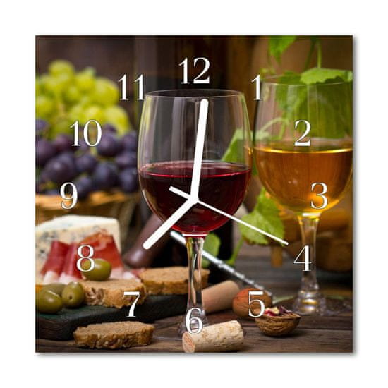 tulup.si Steklena kvadratna ura Kozarec vina 30x30 cm