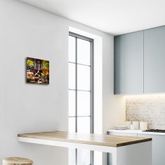 tulup.si Steklena kvadratna ura Kozarec vina 30x30 cm
