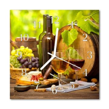 tulup.si Steklena kvadratna ura Grozdje za vino 30x30 cm