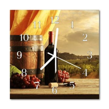 tulup.si Steklena kvadratna ura Vinski sod 30x30 cm
