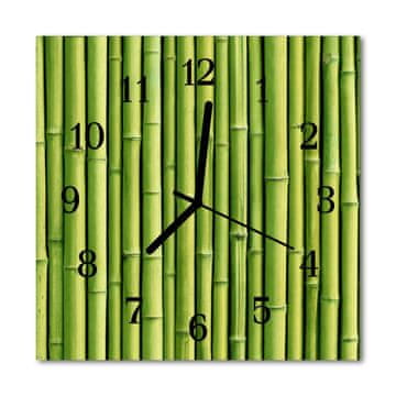 tulup.si Steklena kvadratna ura Bamboo 30x30 cm Črne kazalke