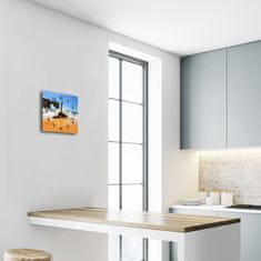 tulup.si Steklena kvadratna ura Plaža 30x30 cm Črne kazalke