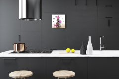 tulup.si Steklena kvadratna ura Spa kamni 30x30 cm Črne kazalke