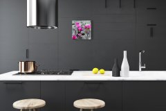tulup.si Steklena kvadratna ura Vodne lilije 30x30 cm Črne kazalke