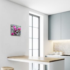 tulup.si Steklena kvadratna ura Vodne lilije 30x30 cm Črne kazalke