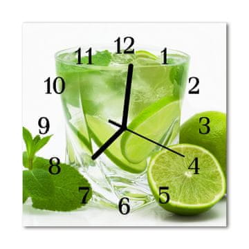 tulup.si Steklena kvadratna ura Lime 30x30 cm Črne kazalke