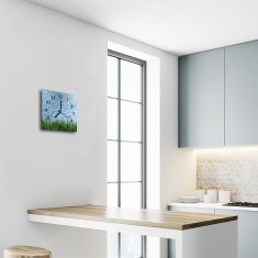tulup.si Steklena kvadratna ura Voda trava 30x30 cm Črne kazalke