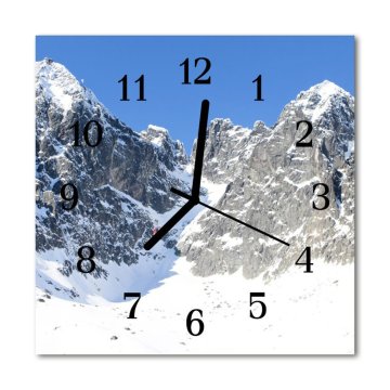 tulup.si Steklena kvadratna ura Gora pozimi 30x30 cm Črne kazalke