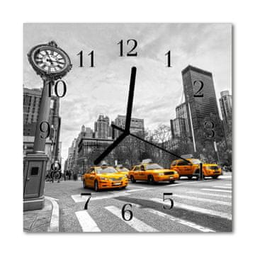 tulup.si Steklena kvadratna ura Taxi 30x30 cm Črne kazalke
