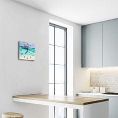 tulup.si Steklena kvadratna ura Plaža 30x30 cm Črne kazalke