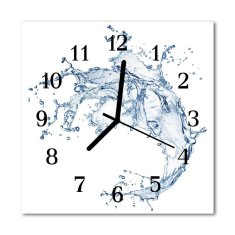 tulup.si Steklena kvadratna ura Voda 30x30 cm Črne kazalke