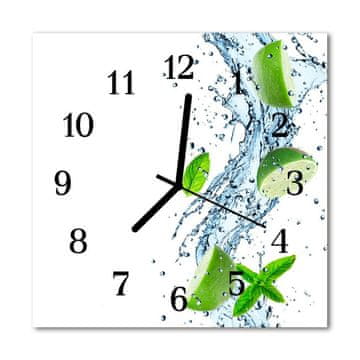 tulup.si Steklena kvadratna ura Mint 30x30 cm Črne kazalke