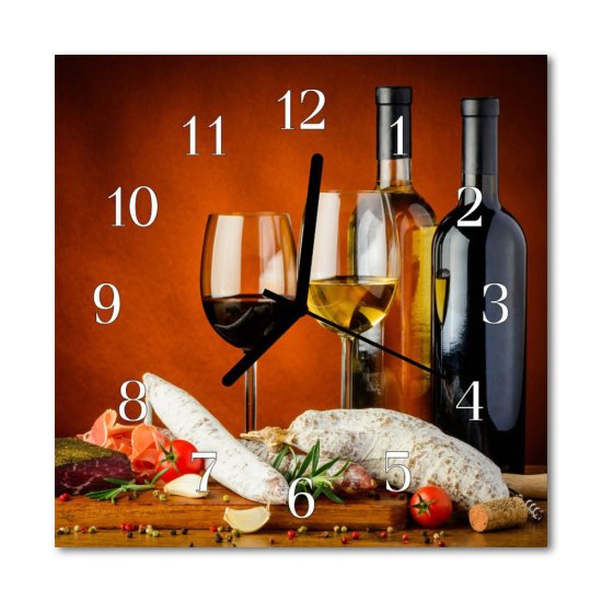 tulup.si Steklena kvadratna ura Vino 30x30 cm
