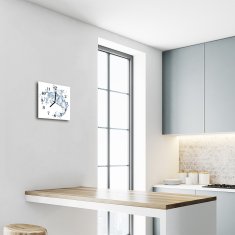 tulup.si Steklena kvadratna ura Voda 30x30 cm Črne kazalke
