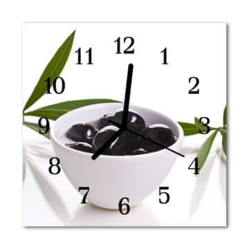 tulup.si Steklena kvadratna ura Olive 30x30 cm Črne kazalke